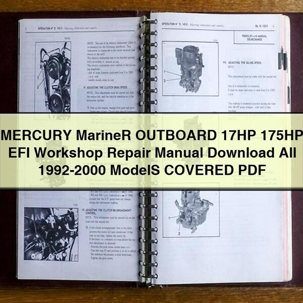 MERCURY Mariner OUTBOARD 17HP 175HP EFI Workshop Repair Manual  All 1992-2000 ModelS COVERED