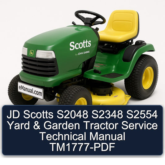 JD Scotts S2048 S2348 S2554 Yard Garden Tractor TM1777 Service Repair Workshop Manual