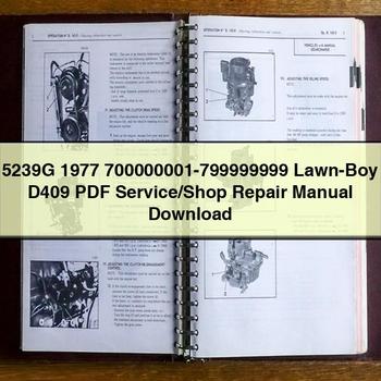 700000001-799999999 LAWN-BOY D409 /shop Service Repair Workshop Manual PDF