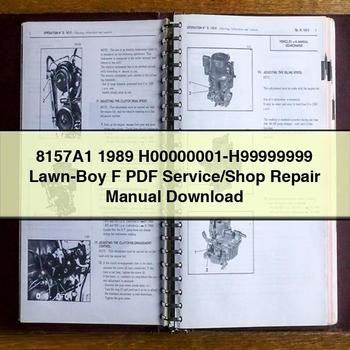 1989 8157a1 H00000001-h99999999 LAWN-BOY F /shop Service Repair Workshop Manual PDF