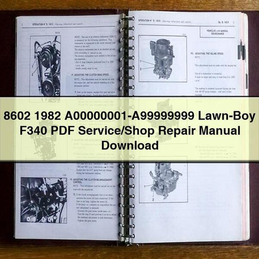 A00000001-a99999999 LAWN-BOY F340 /shop Service Repair Workshop Manual