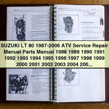 Suzuki LT 80 1987-2006 ATV Service Repair Manual Parts Manual 1988 1989 1990 1991 1992 1993 1994 1995 1996 1997 1998 1999 2000 2001 2002 2003 2004 2005