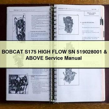 BOBCAT S175 High FLOW SN 519028001 & Above Service Repair Manual