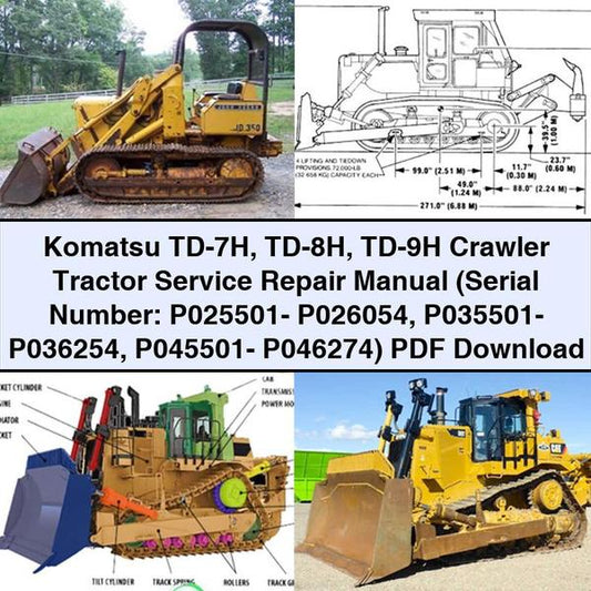 Crawler Tractors Komatsu TD-7H TD-8H TD-9H Tractor Service Repair Workshop Manual