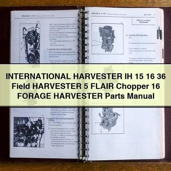 INTERNATIONAL HARVESTER IH 15 16 36 Field HARVESTER 5 FLAIR Chopper 16 FORAGE HARVESTER Parts Manual