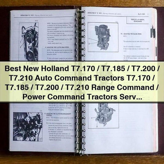 New Holland T7.170/t7.185/t7.200/t7.210 Auto Command Tractors Range Command/power Service Repair Workshop Manual