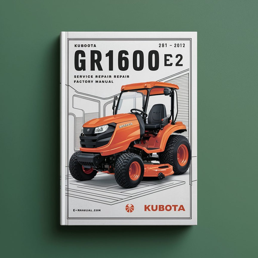 Kubota GR1600EC2 Ride-On Mower Service & Repair Manual