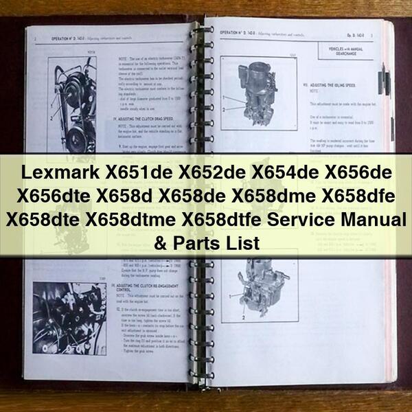 Lexmark X651de-X658dtfe Service Repair Manual & Parts List