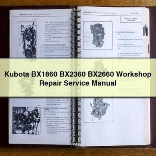 Kubota BX1860 BX2360 BX2660 Manual de reparación de servicio de taller Descargar PDF