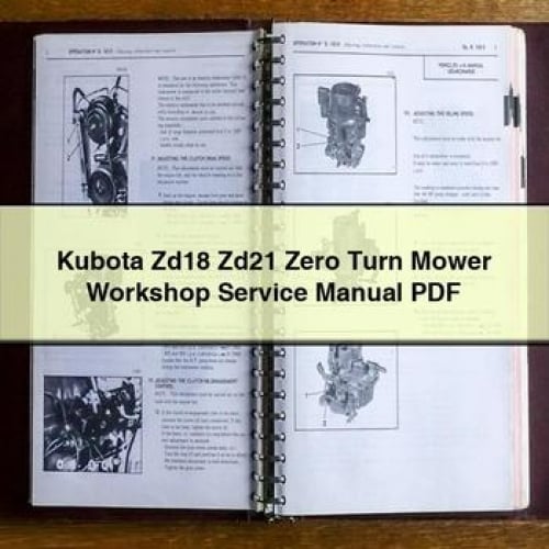 Manual de reparación del servicio de taller del cortacésped de giro cero Kubota Zd18 Zd21 Descargar PDF