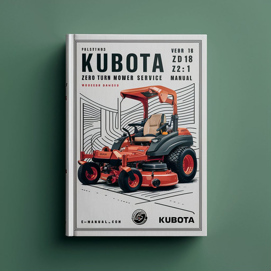 Manual de taller de servicio del cortacésped de giro cero Kubota Zd18 Zd21 Descargar PDF