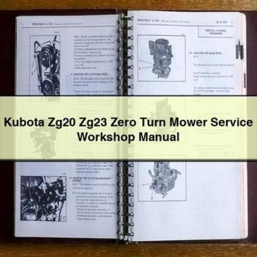 Kubota ZG20 & ZG23 Zero Turn Mower Service Manual PDF