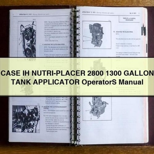 CASE IH NUTRI-PLACER 2800 1300 GALLON TANK APPLICATOR OperatorS Manual