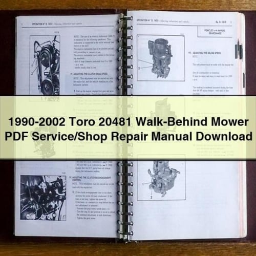 1990-2002 Toro 20481 Tondeuse à conducteur marchant PDF Manuel de réparation/atelier PDF Télécharger