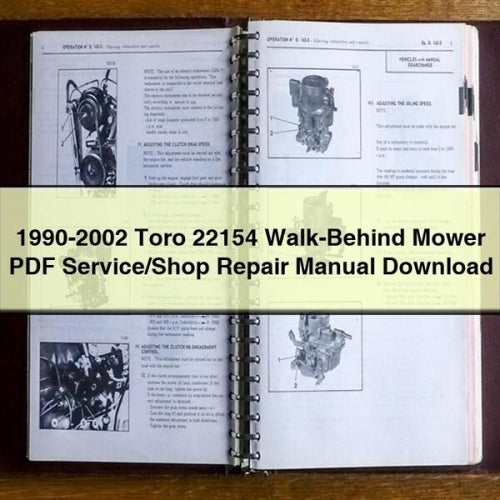 1990-2002 Toro 22154 Tondeuse à conducteur marchant PDF Manuel de réparation/atelier PDF Télécharger