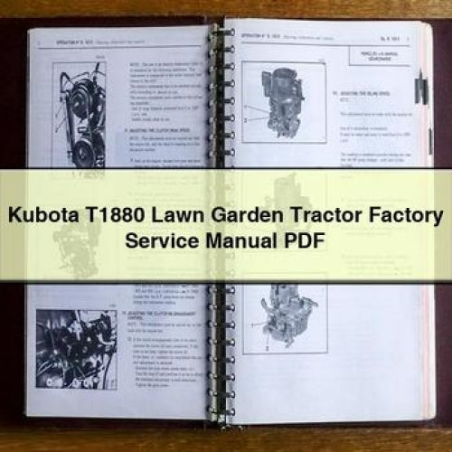 Manuel de réparation du service d'usine du tracteur de jardin de pelouse Kubota T1880 Télécharger le PDF