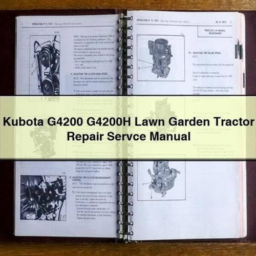 Manual de servicio de reparación de tractores de jardín y césped Kubota G4200 G4200H Descargar PDF