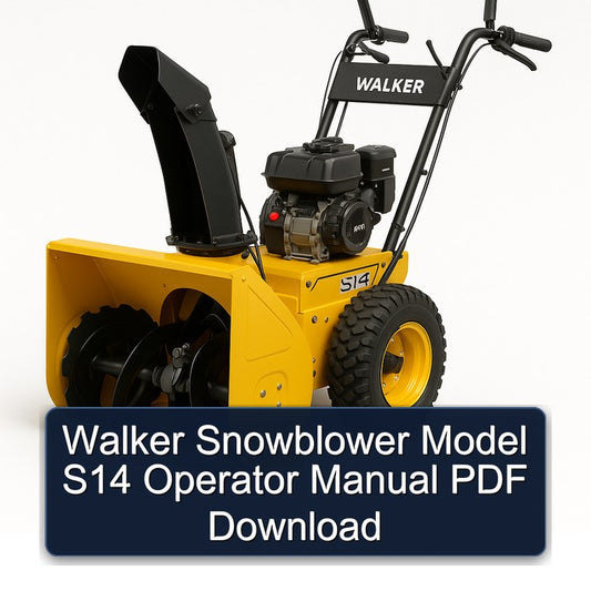 Walker Snowblower Model S14 Operator Operator's Manual