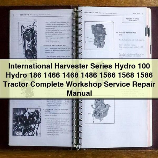 International Harvester Series Hydro 100, 186, 1466, 1468, 1486, 1566, 1568, 1586 Tractor Service Repair Workshop Manual