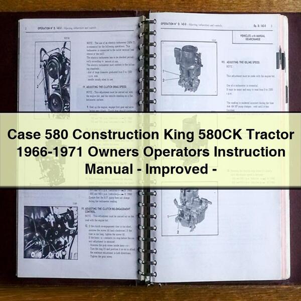 Case 580 Construction King 580CK Tracteur 1966-1971 Manuel d'instructions pour les propriétaires et les opérateurs-Amélioré-Téléchargement PDF