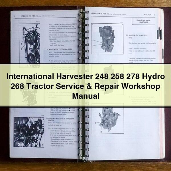 International Harvester 248/258/268/278 Hydro Tractor Service & Repair Manual (PDF)