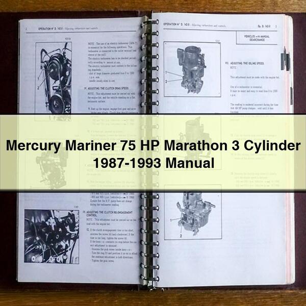 Mercury Mariner 75 HP Marathon 3 cylindres 1987-1993 Manuel PDF Télécharger