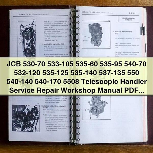 JCB Telescopic Handler Service Repair Workshop Manual PDF