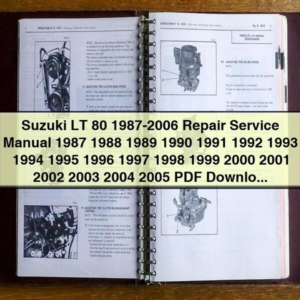 Suzuki LT 80 1987-2006 Manual de reparación de servicio 1987 1988 1989 1990 1991 1992 1993 1994 1995 1996 1997 1998 1999 2000 2001 2002 2003 2004 2005 Descargar PDF