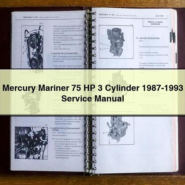 Mercury Mariner 75 HP 3 cylindres 1987-1993 Manuel de réparation de service PDF Télécharger