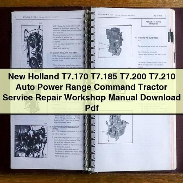 New Holland T7.170 T7.185 T7.200 T7.210 Manual de taller de reparación de servicio de tractor con comando de rango de potencia automático Descargar Pdf