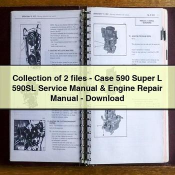 Colección de 2 archivos - Manual de servicio y manual de reparación del motor Case 590 Super L 590SL - Descargar PDF