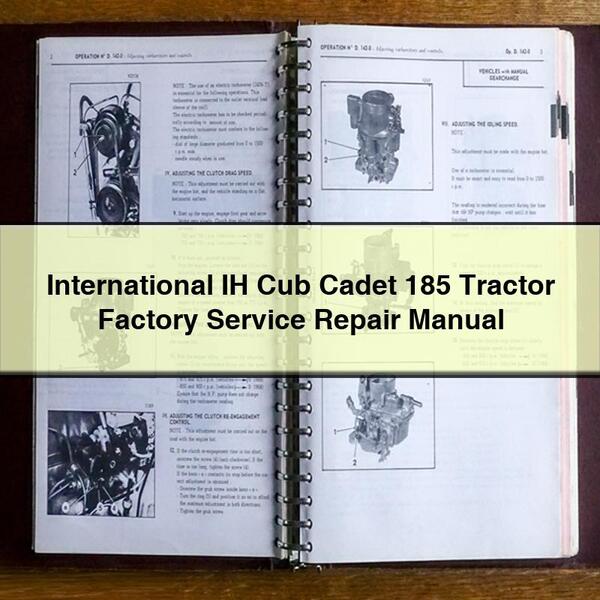 Manual de reparación del servicio de fábrica de tractores IH International Cub Cadet 185