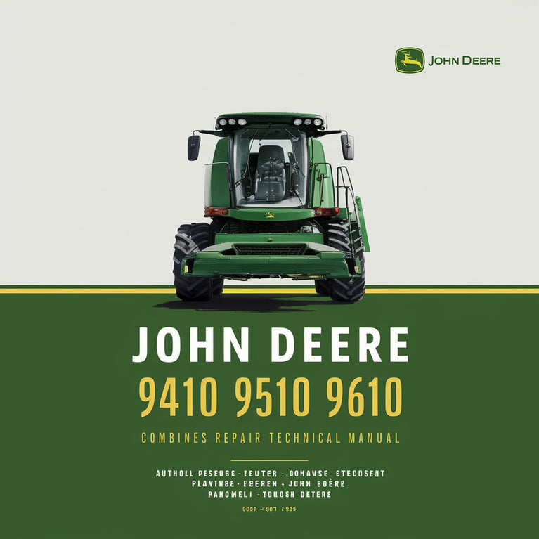 John Deere 9410 9510 9610 Combines Repair Technical Manual