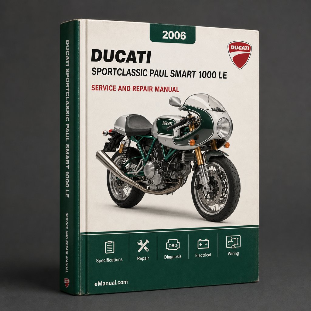 DUCATI SportClassic Paul Smart 1000 LE 2006 Motorcycle Workshop Service Repair Manual