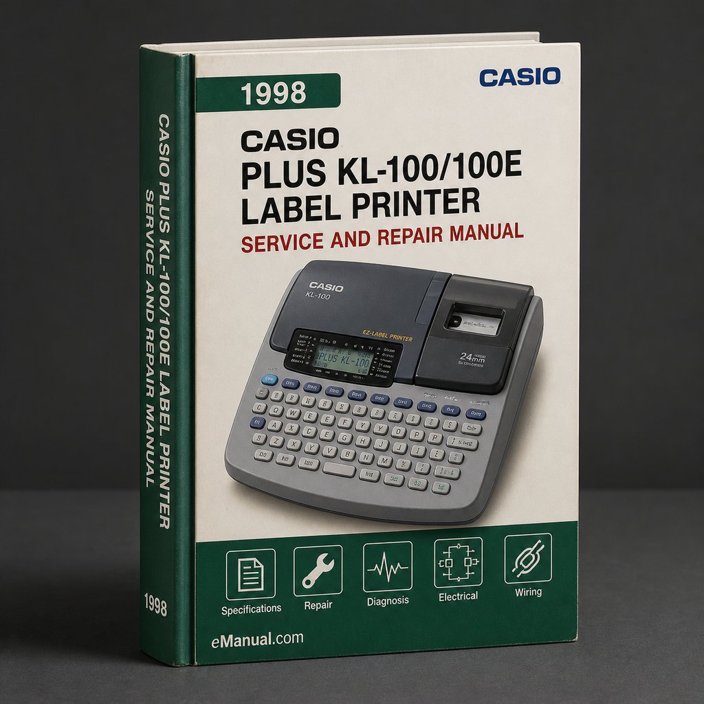Service Manual Plus Parts List CASIO KL-100/100E LABEL PRINTER 1998 PDF Download