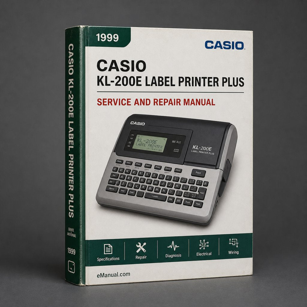CASIO KL-200E LABEL PRINTER 1999 Repair Manual Plus Parts List PDF Download