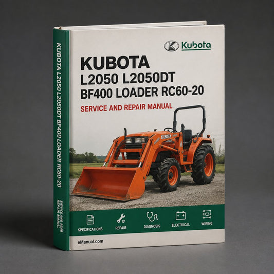 Kubota L2050 L2050DT Bf400 Loader Rc60-20 Mower Manual WSM