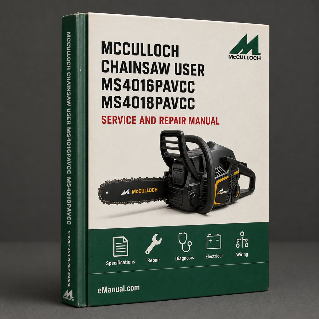 MCCULLOCH CHAINSAW User Manual MS4016PAVCC MS4018PAVCC PDF Download