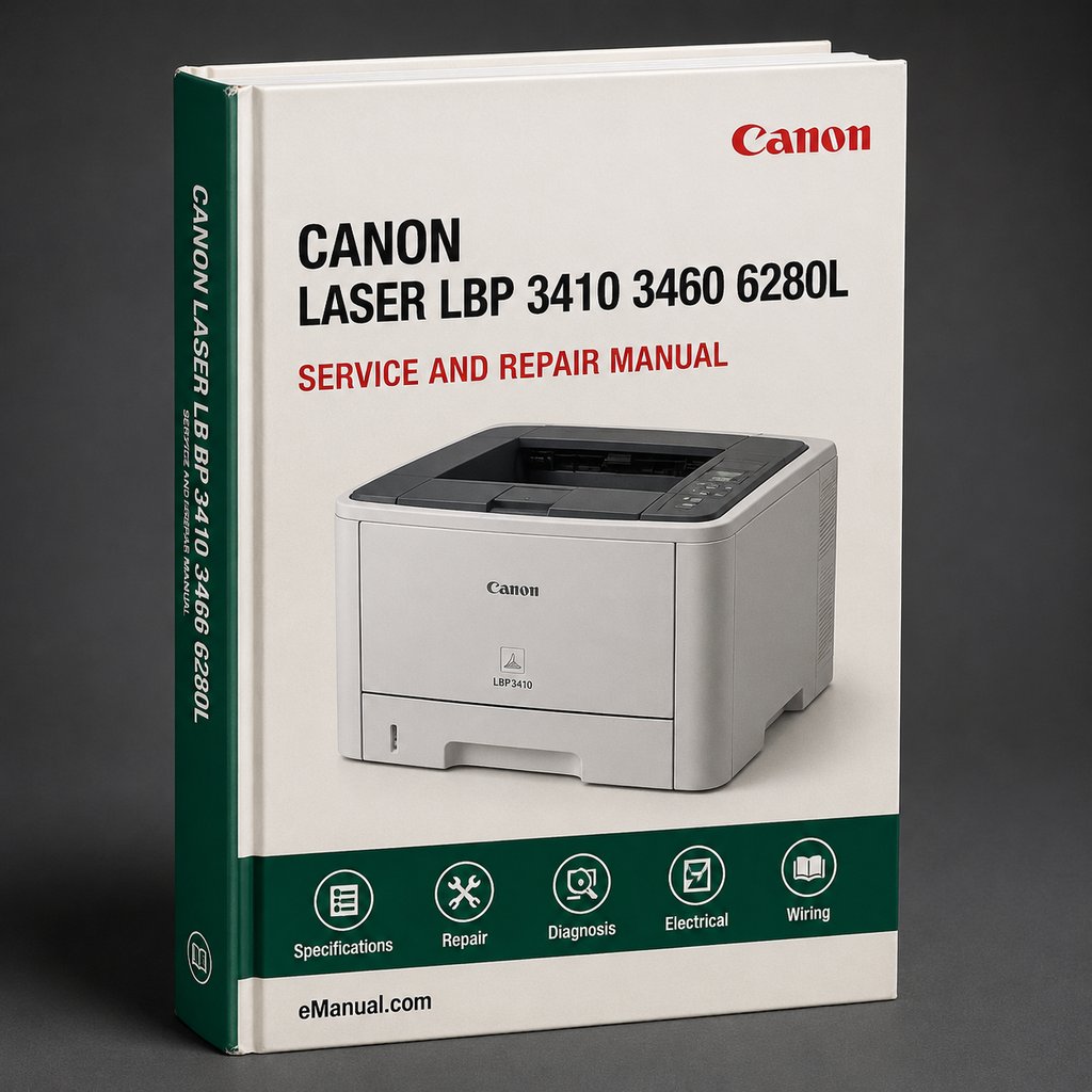 Canon Laser LBP 3410 3460 6280L Service Manual & Repair Guide PDF Download