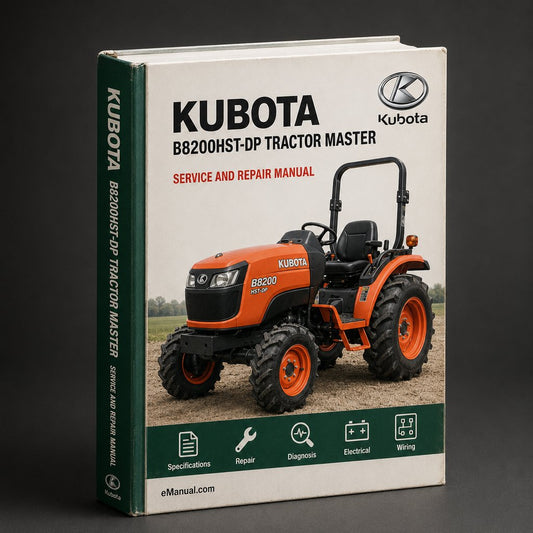 Kubota B8200HST-DP Tractor Illustrated Master Parts List Manual