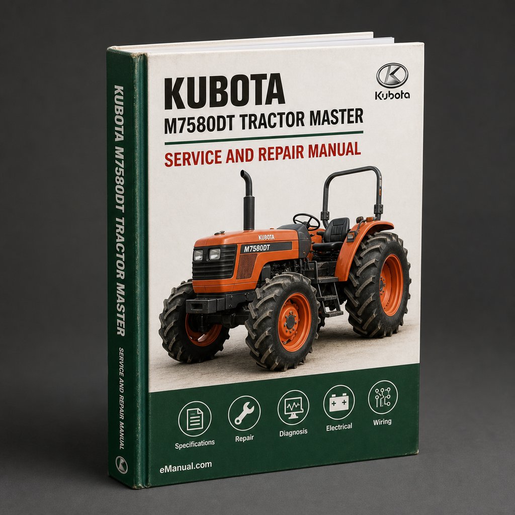 Kubota M7580DT Tractor Illustrated Master Parts List Manual