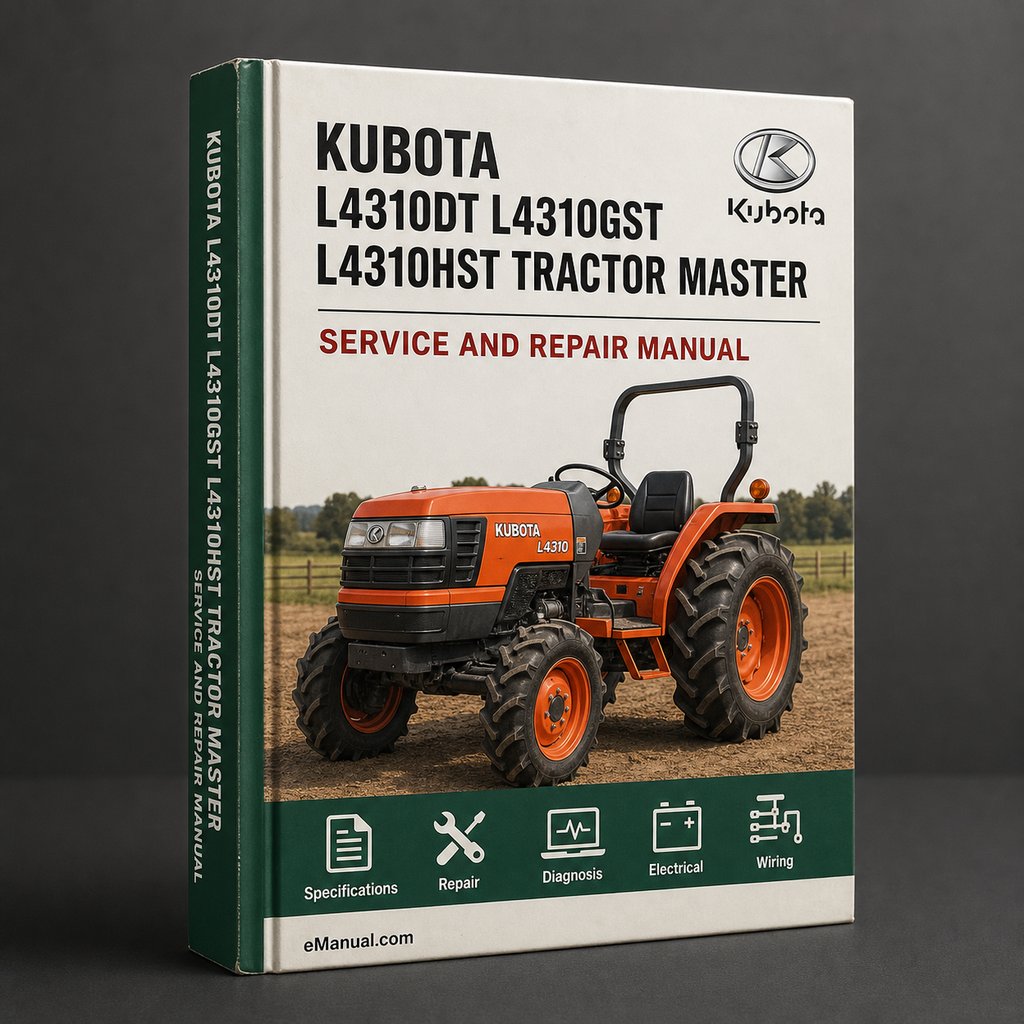 Kubota L4310DT L4310GST L4310HST Tractor Illustrated Master Parts List Manual