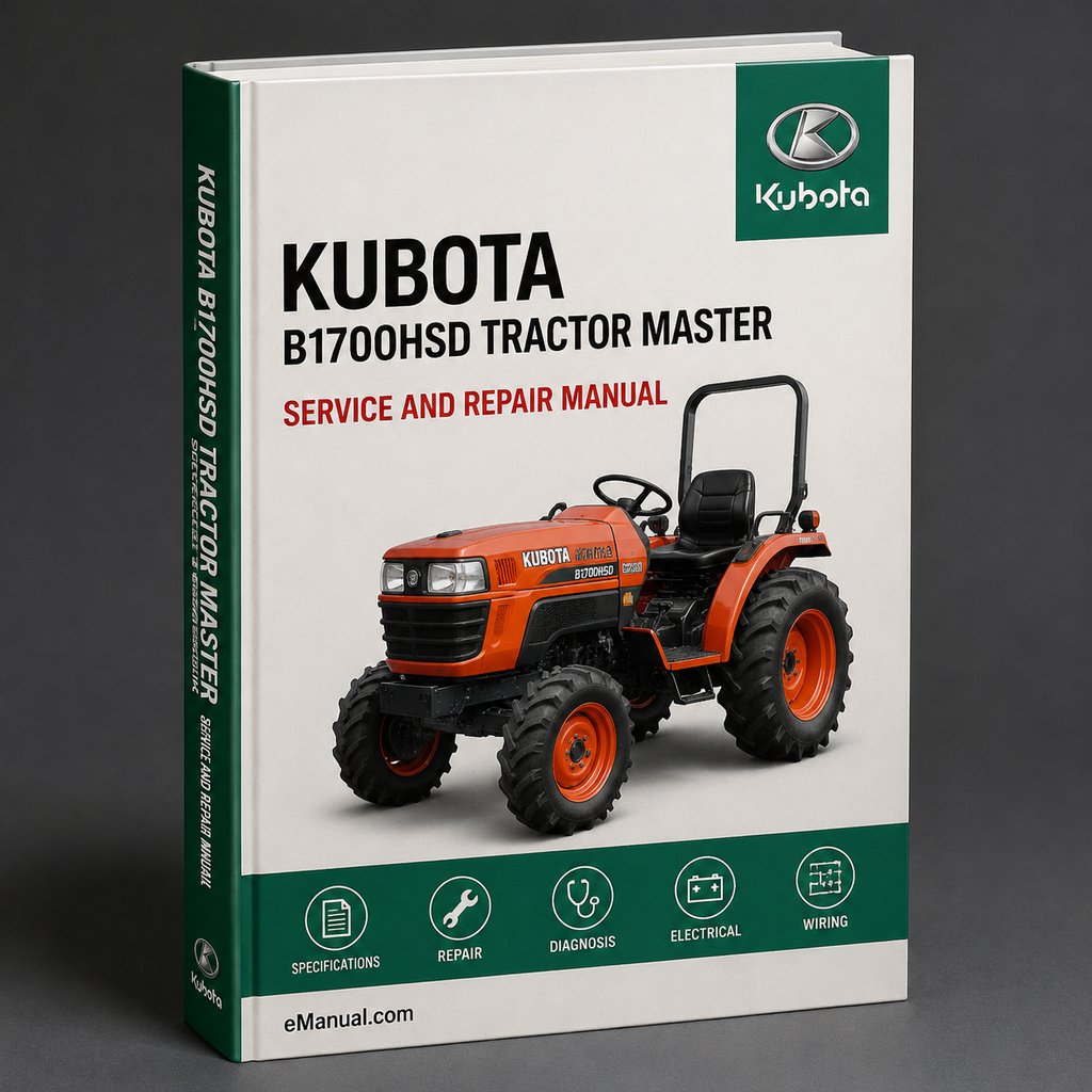 Kubota B1700HSD Tractor Illustrated Master Parts List Manual
