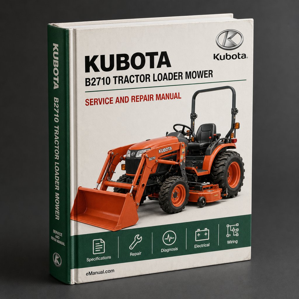 Kubota B2710 Tractor Loader Mower Workshop Service Manual