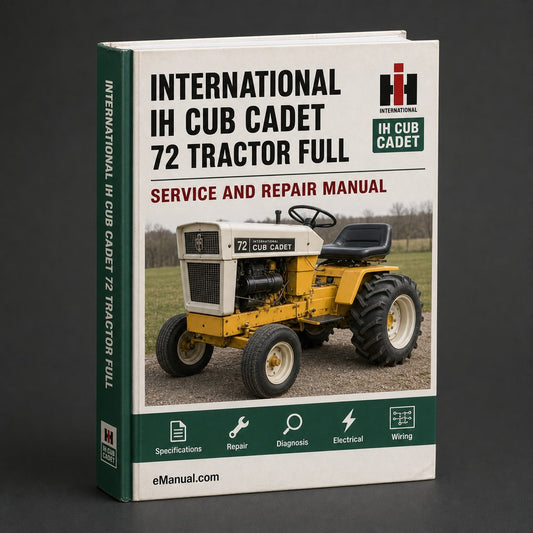 International IH Cub Cadet 72 Tractor Full Service Repair Manual