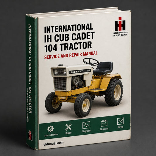 International IH Cub Cadet 104 Tractor Workshop Service Repair Manual