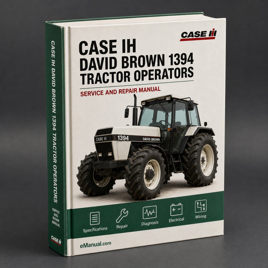 CASE IH DAVID BROWN 1394 Tractor OperatorS Manual