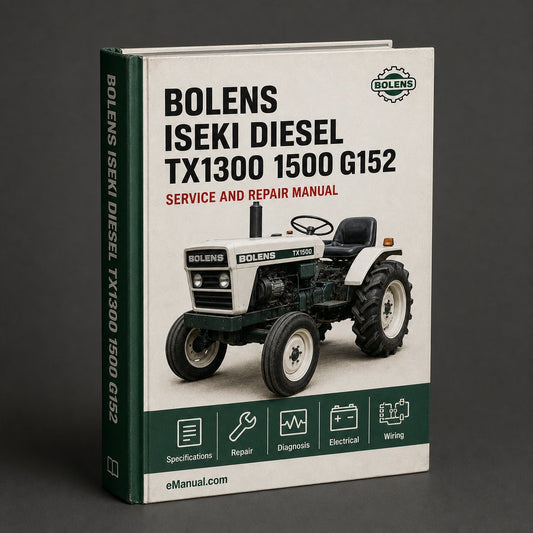 Bolens Iseki Diesel TX1300 1500 g152 tractor Master Manual