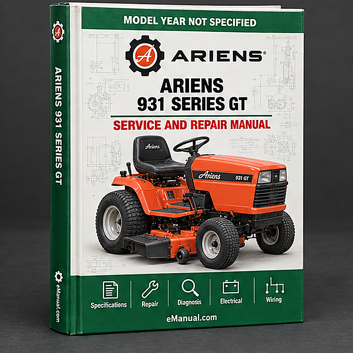 Ariens 931 Series GT Hydrostatic Garden Tractor Workshop Service Repair Manual for 17 Tractors and 14 attachments