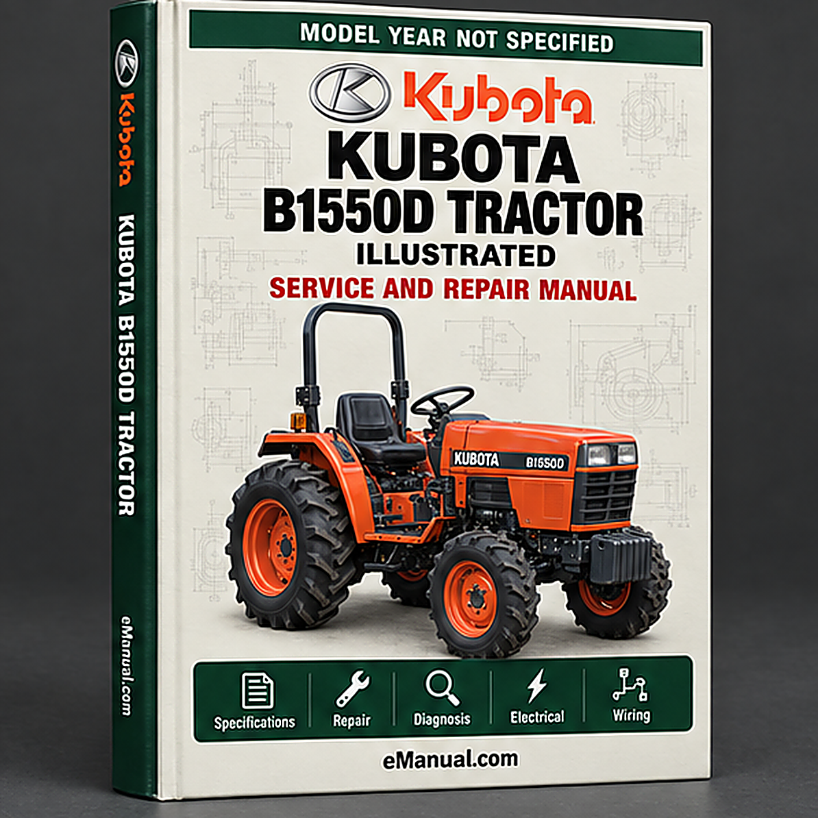 Kubota B1550D Tractor Illustrated Master Parts List Manual